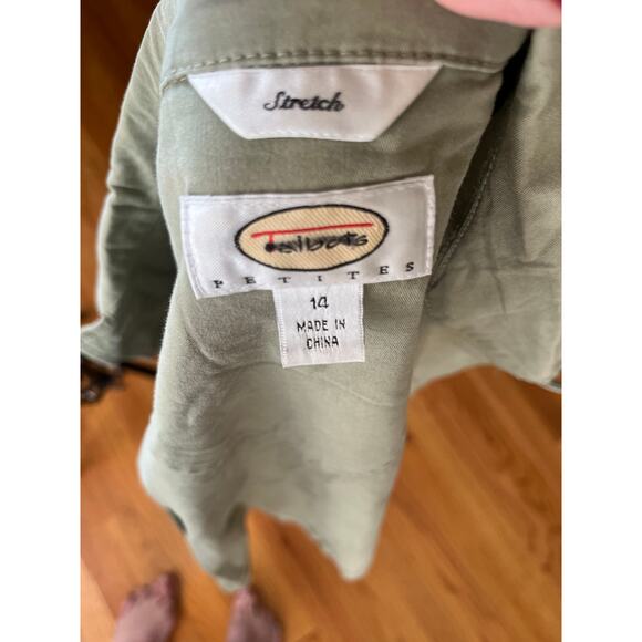 Talbots sage green bomber jacket/blazer 14 98% cotton 2% spandex Classy - Picture 4 of 5